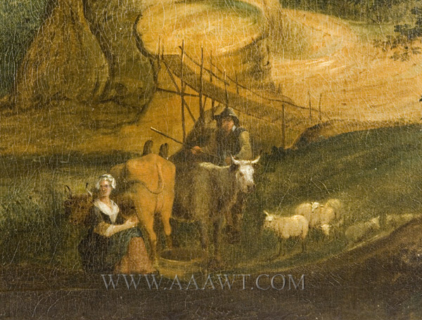 Over-Mantel Landscape Painting, Eighteenth Century,detail-1 